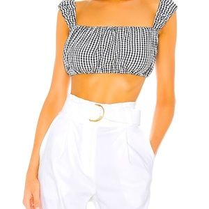 Solid and Striped gingham crop top size L